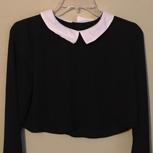 Cropped Peter Pan Collar Top