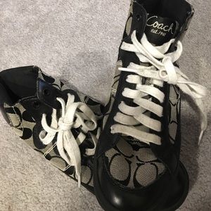 Coach high top tennis shoes