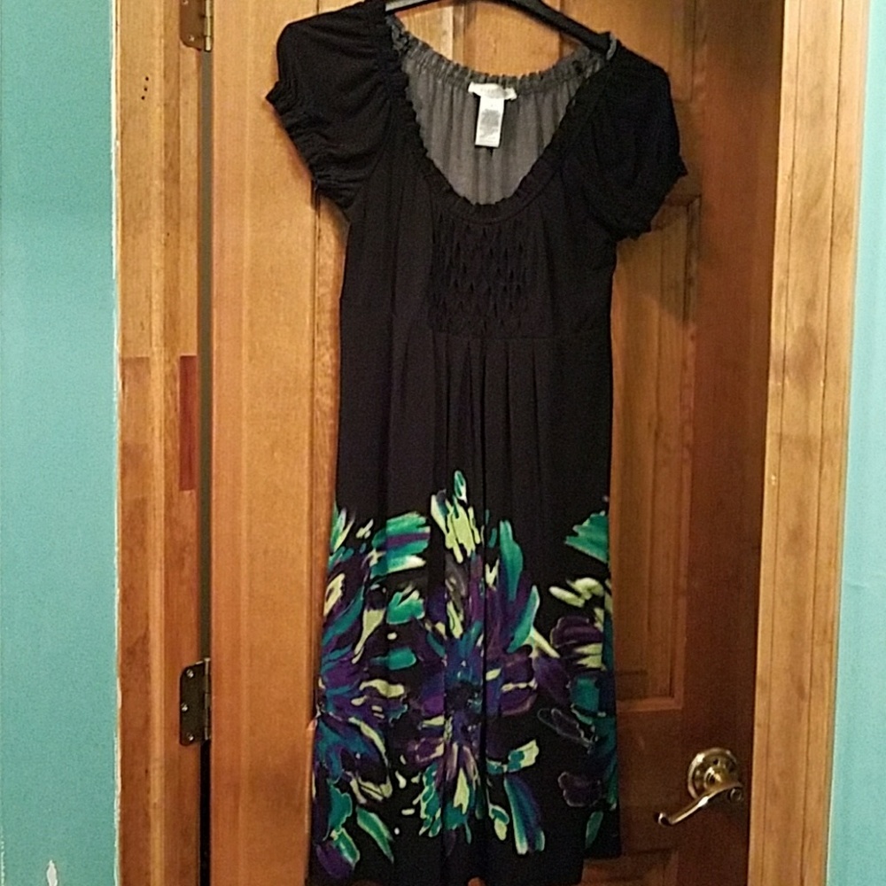 Black off shoulder dress silky