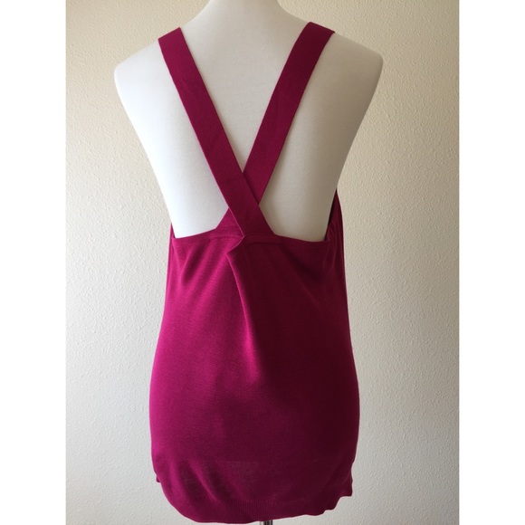 BANANA REPUBLIC CROSS BACK PINK SWEATER TANK TOP - Picture 3 of 5