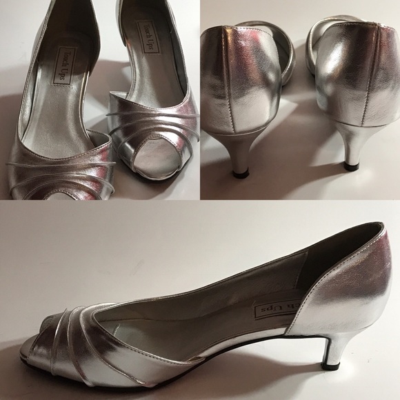 Touch Ups Shoes - Touch Ups Dressy Silver Open Toed Women's Shoes
