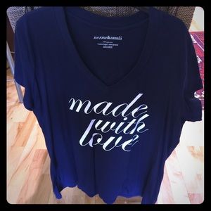 Navy "Made With Love" Norma Kamali T-Shirt