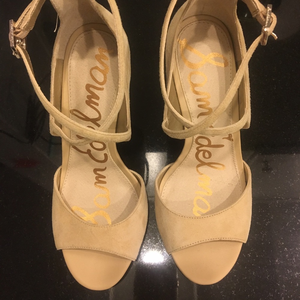 Sam Edelman nude suede high heeled sandals