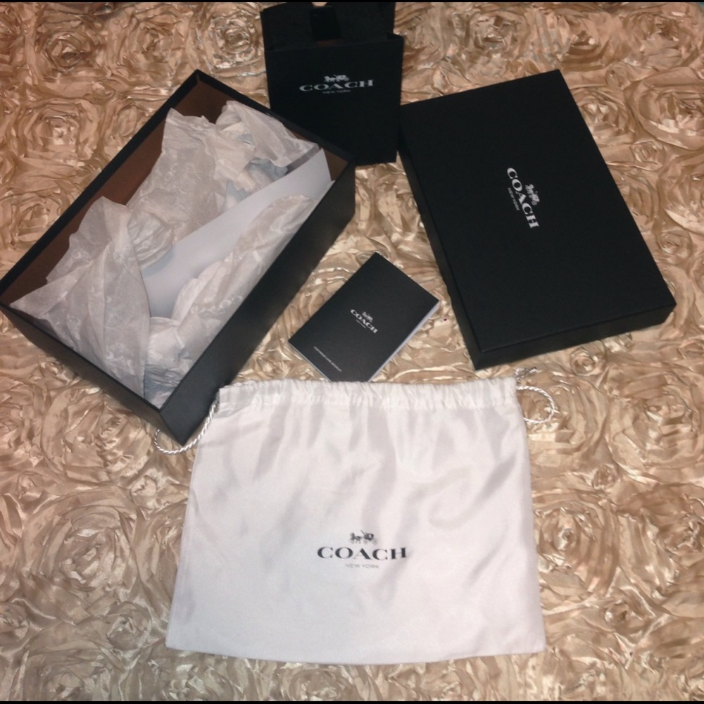 Coach shoe box, dust bag and gift bag