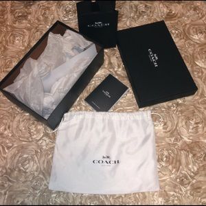 Coach shoe box, dust bag and gift bag