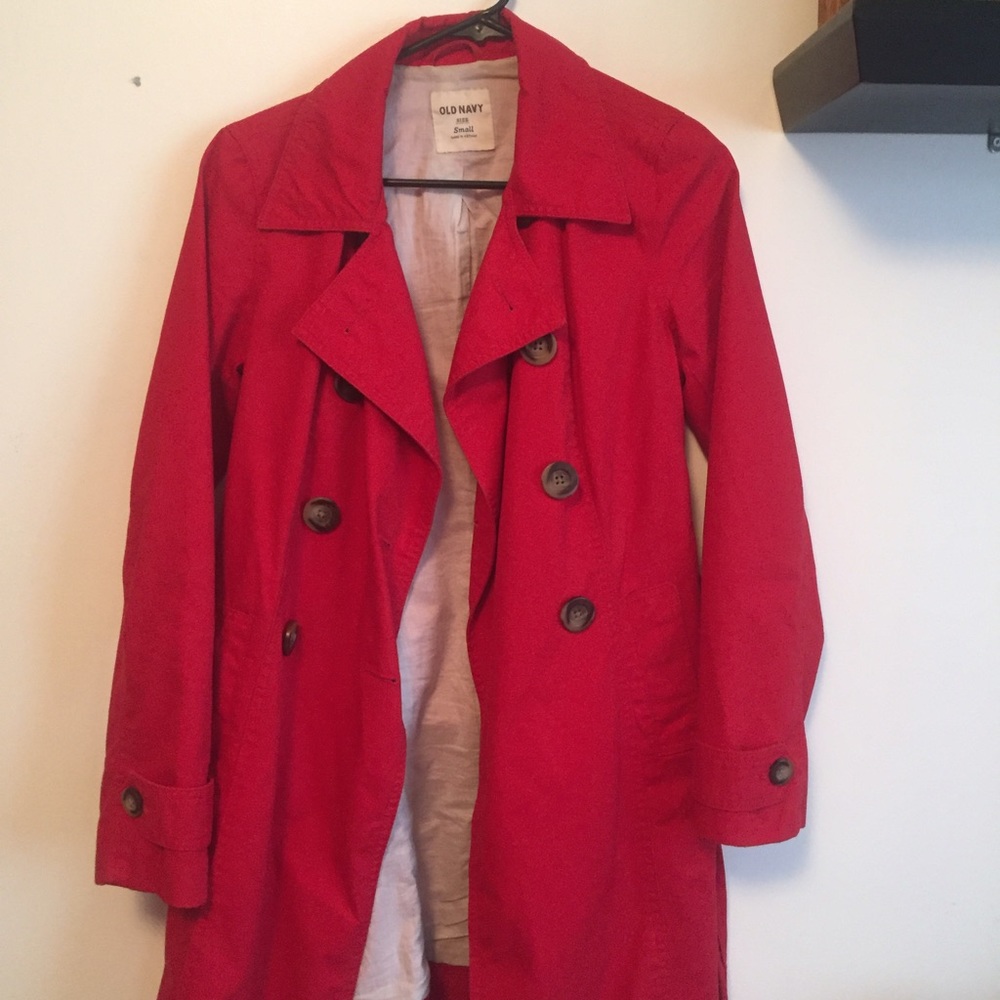 Red Old navy Trench coat