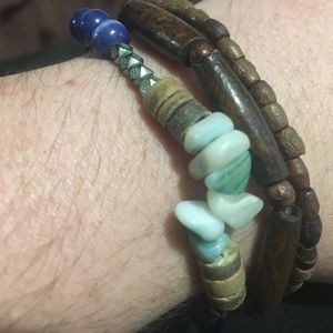 Set of three boho bracelets
