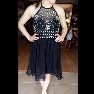 Black Halter homecoming dress