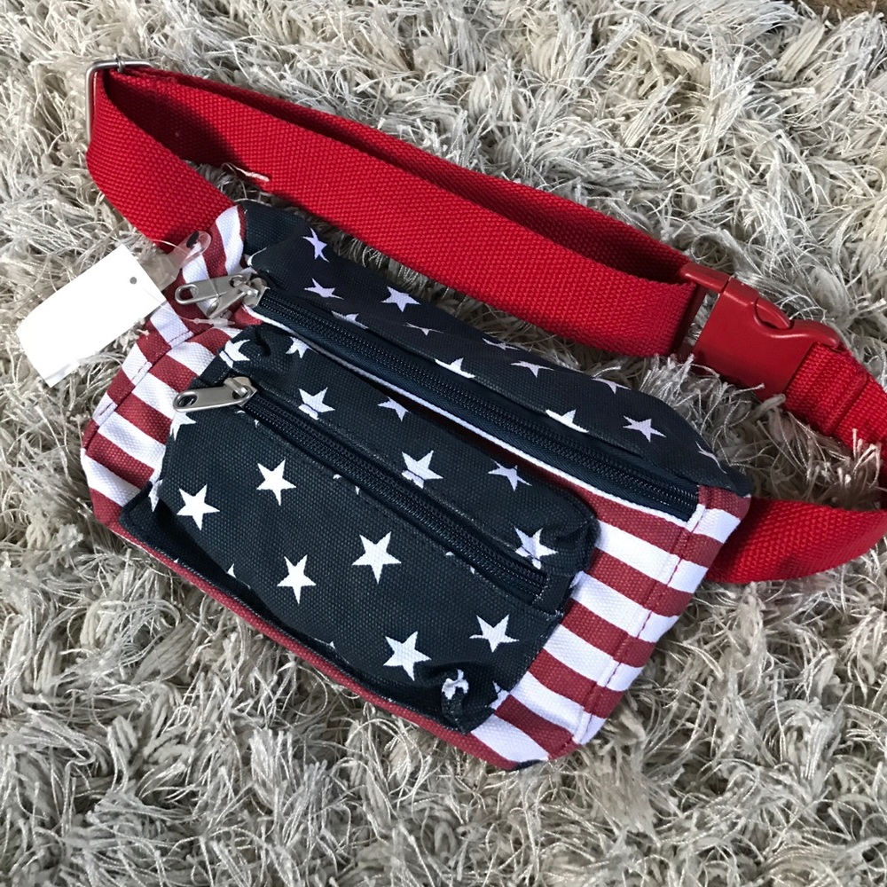 American flag canvas fanny pack