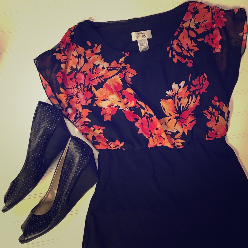 Fiery little mini dress.