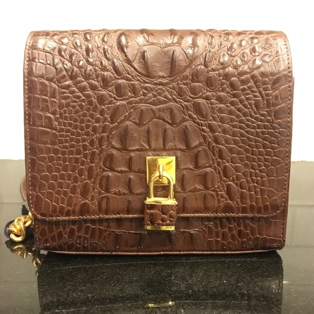 Luisa Spagnoli brown leather shoulder bag