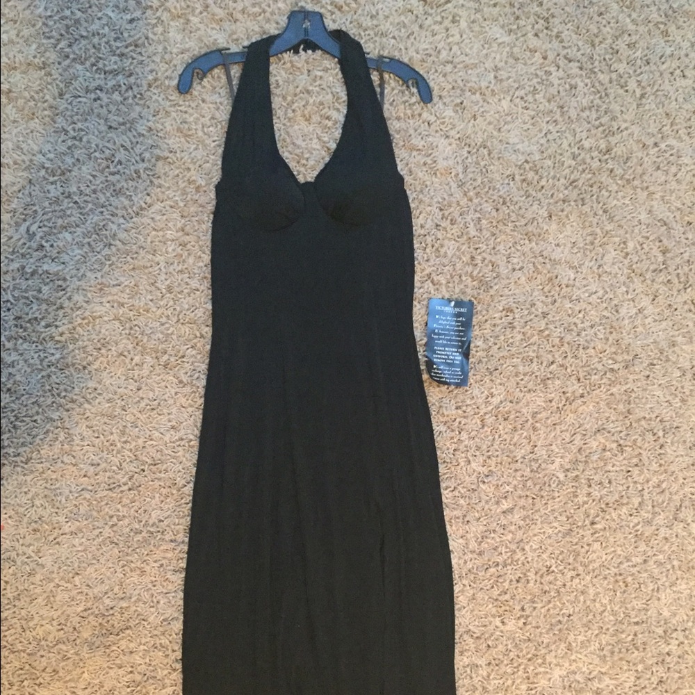 Long sexy black dress
