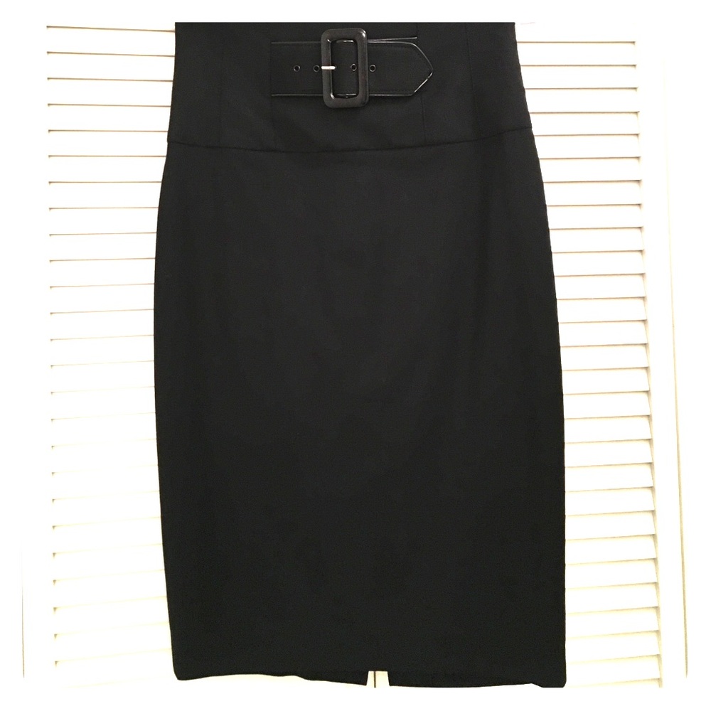 Black Pencil skirt with belt