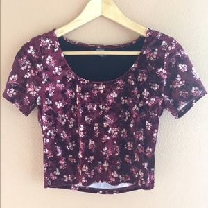 Floral Velvet Crop Top