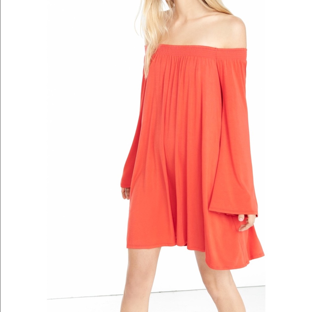 Express off shoulder trapeze dress. Size x-small. - Picture 3 of 7