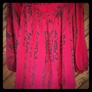 CATO Sz 18/20 Red and black silky tunic