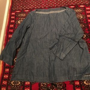 Muji Denim Boatneck Smock Top