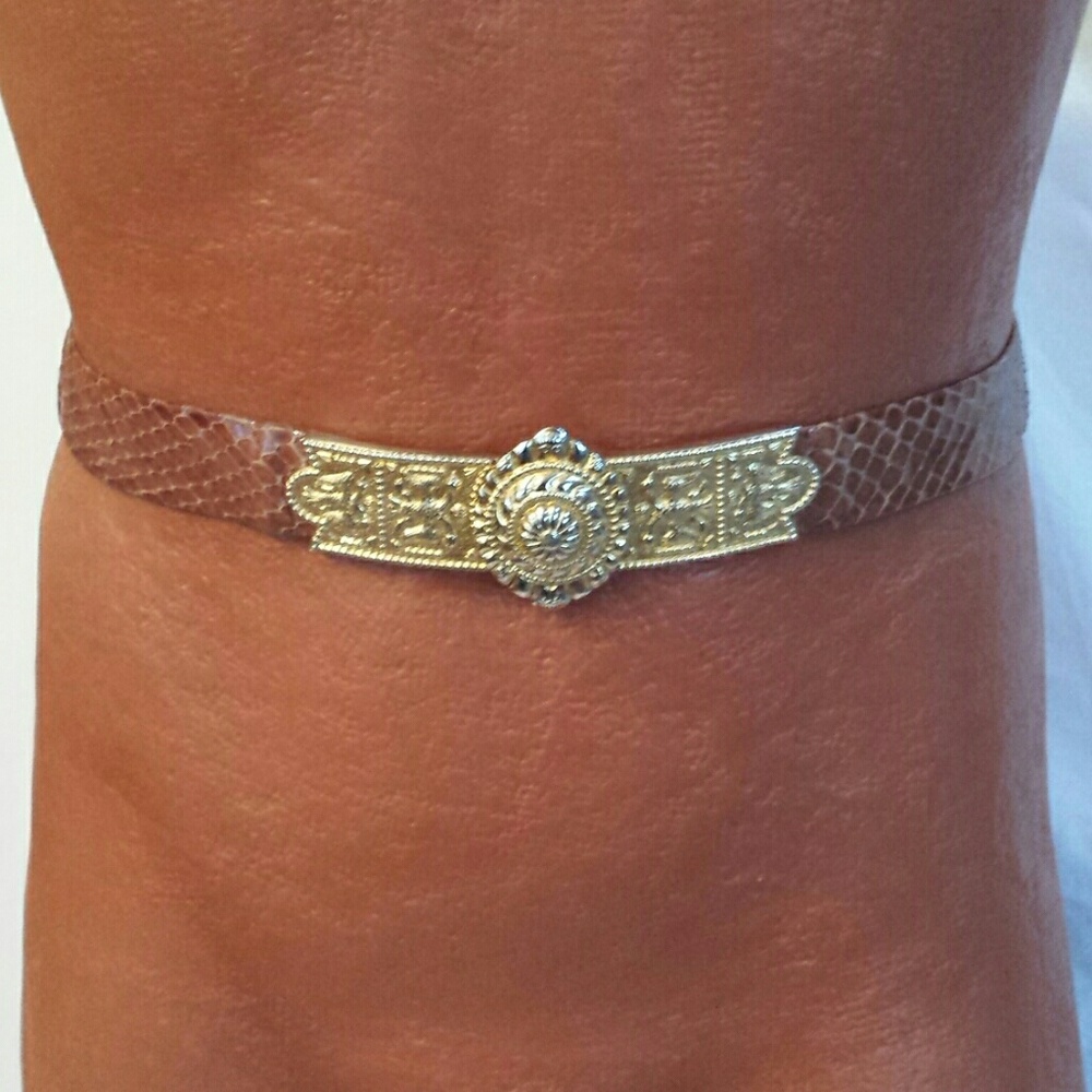 Judith Leiber Brown Snake Belt