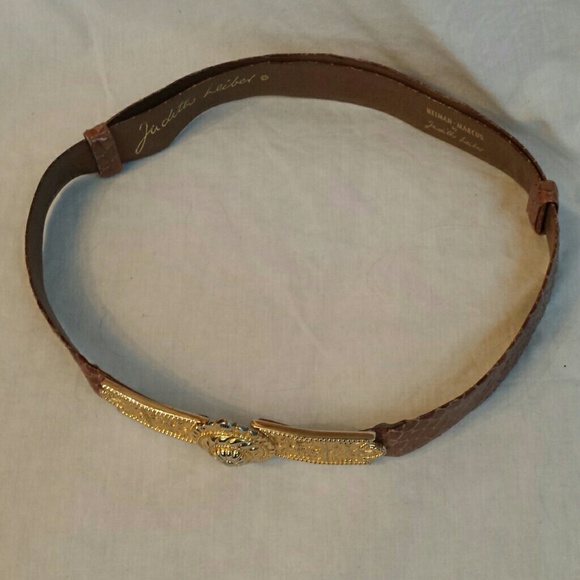 Judith Leiber Brown Snake Belt