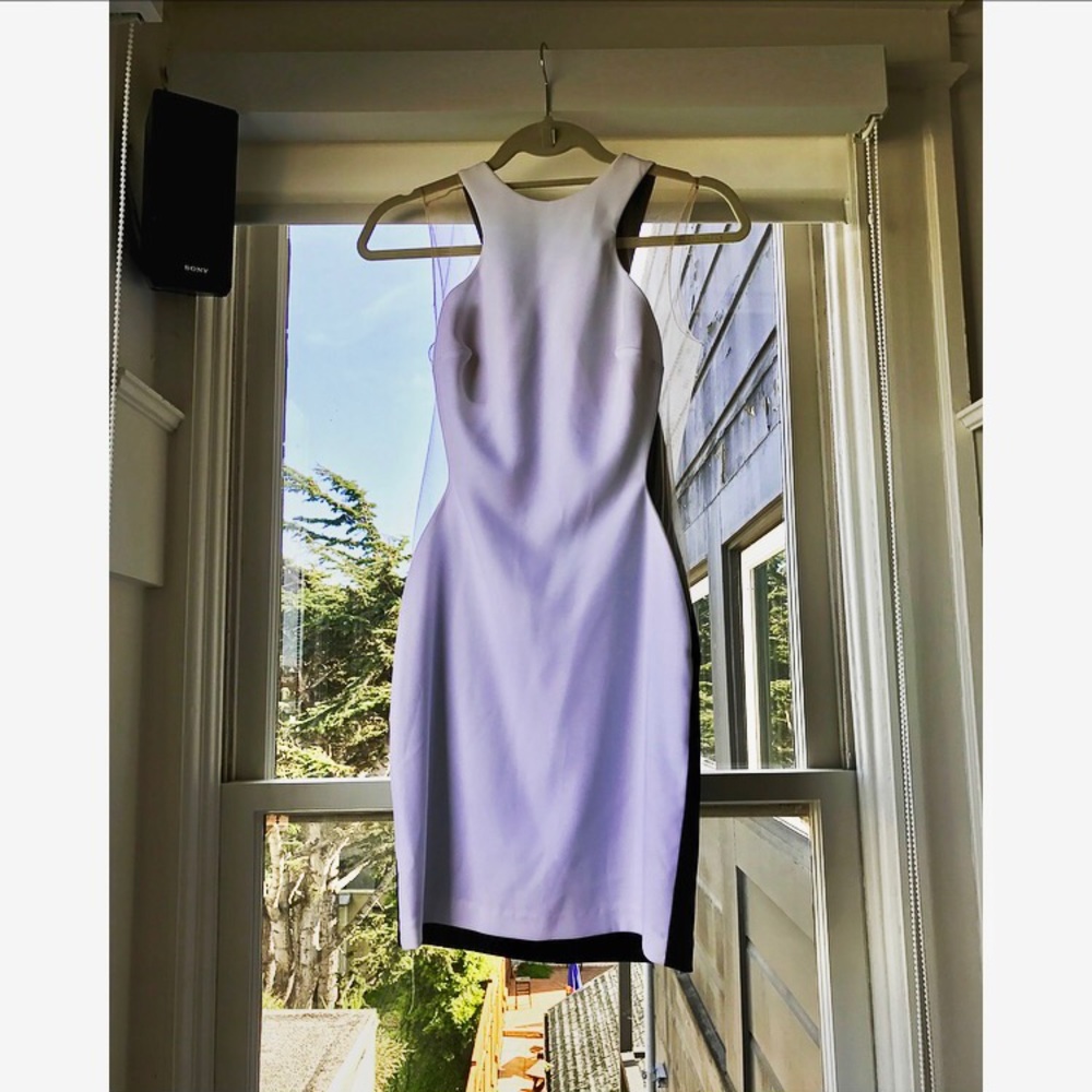 White and black mini dress