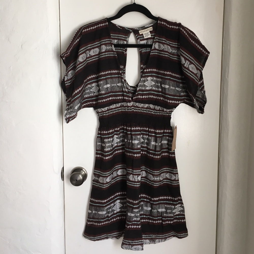 Billabong Navajo print keyhole back sun dress