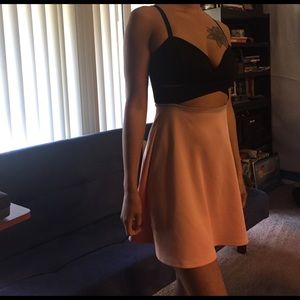 Nasty Gal Solemio Black and Peach Dress