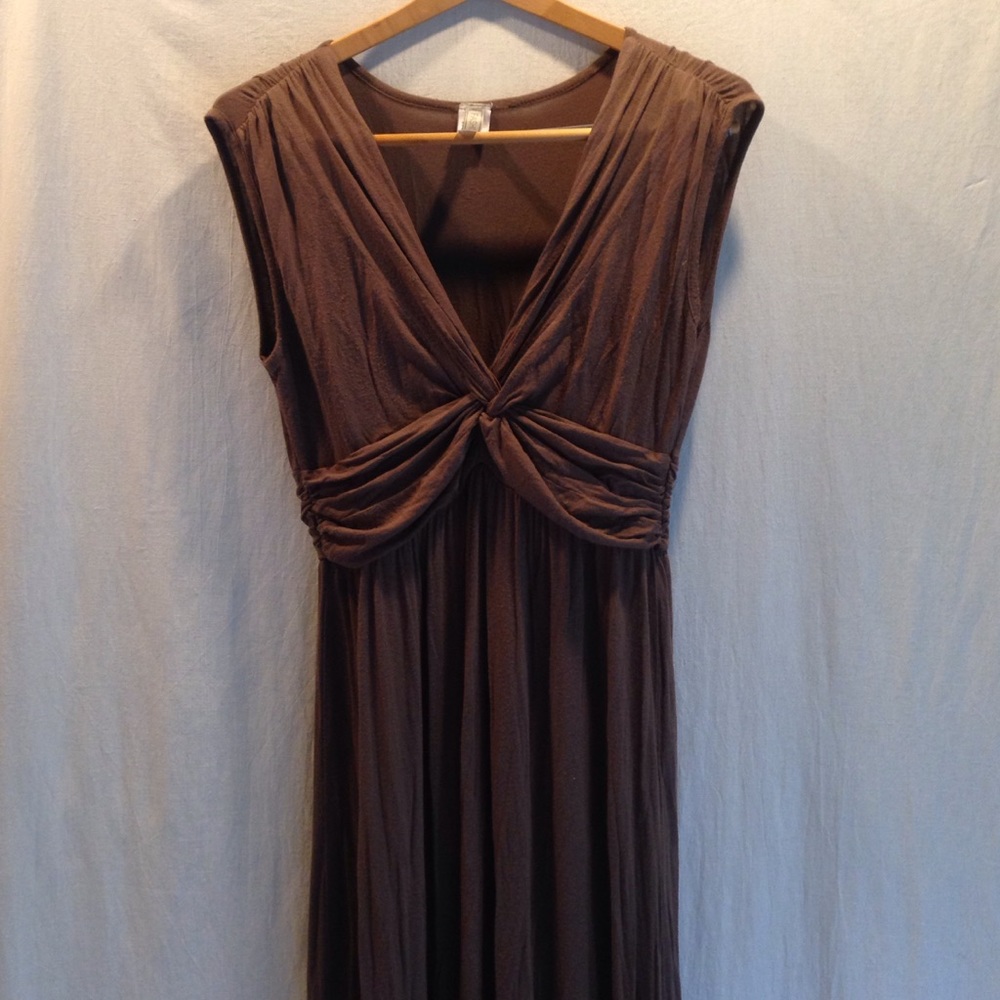 Medium brown colored maxi dress