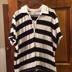 Black/white striped short sleeve tee size3X
