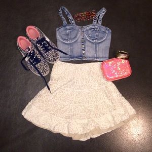 Jean Snap Up Crop Top