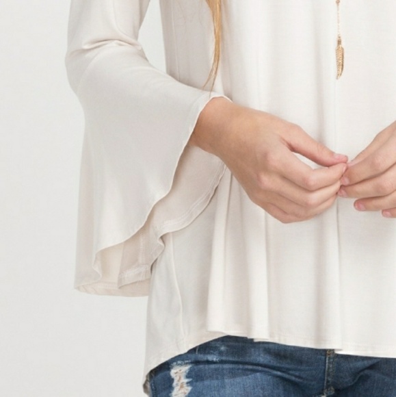 Open-Back Bell Sleeve Top - Picture 2 of 4