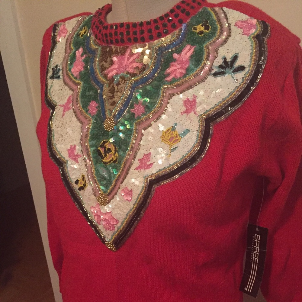 Large Spree International Sweater Sequined &Beaded