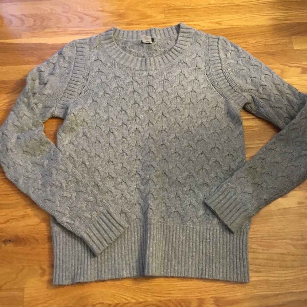 🌿J Crew Wool Angora Rabbit Blend Grey Sweater EUC