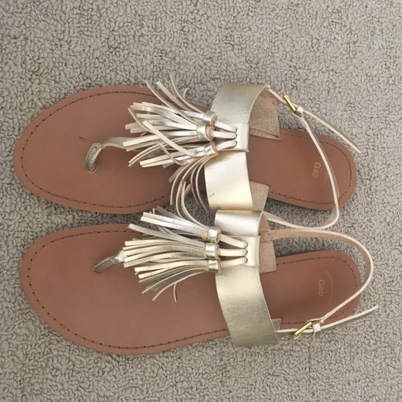 GAP Shoes - Gap Gold Thong Tassel Sandals