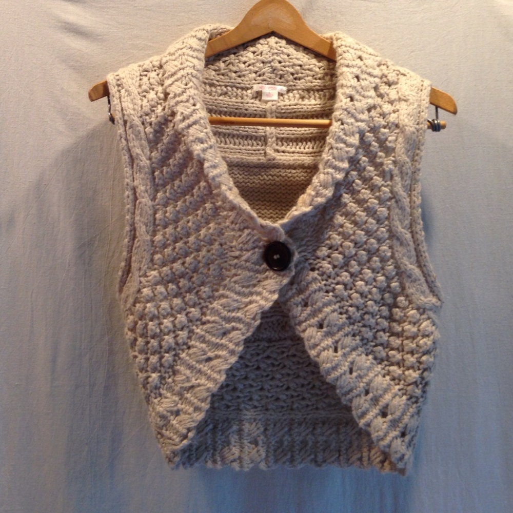 Cable knit sweater vest