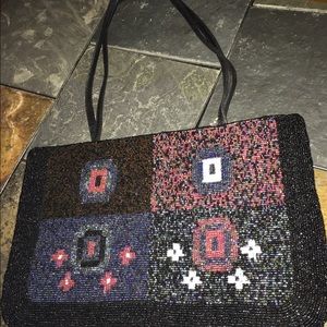 Y & S Original Black Beaded Handbag Purse NICE 👛