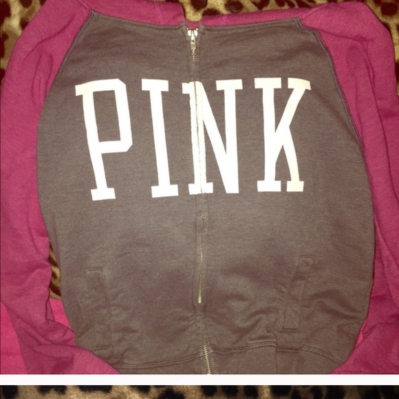Sale🎉Victoria Secret PINK logo zip hoddie Sz s - Picture 3 of 4