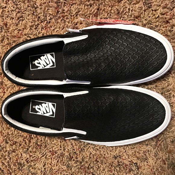 Vans Shoes - Black Leather Vans Slip-On. Brand NEW