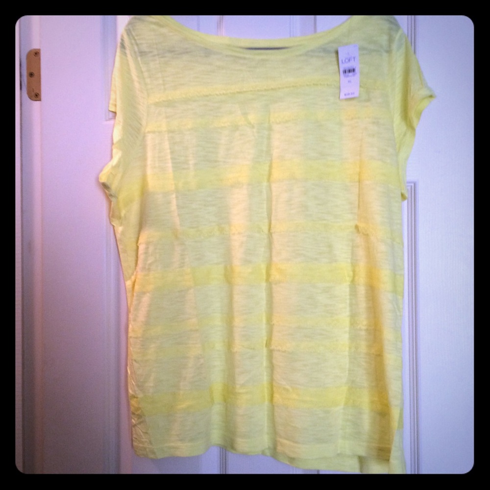 NWT Loft T-Shirt w/ Lace Embellishment - Size XL