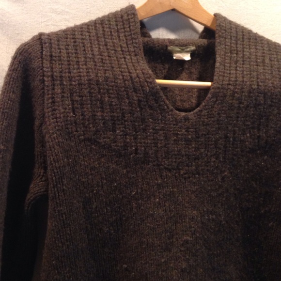 J. Crew Olive green/dark brown hooded sweater - Picture 2 of 4