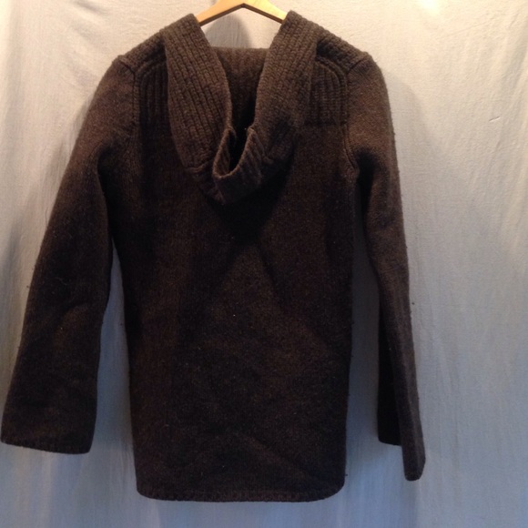 J. Crew Olive green/dark brown hooded sweater - Picture 3 of 4