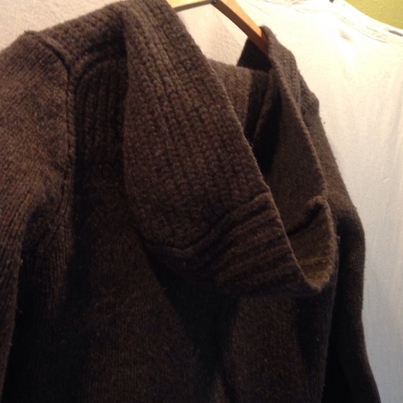 J. Crew Olive green/dark brown hooded sweater - Picture 4 of 4