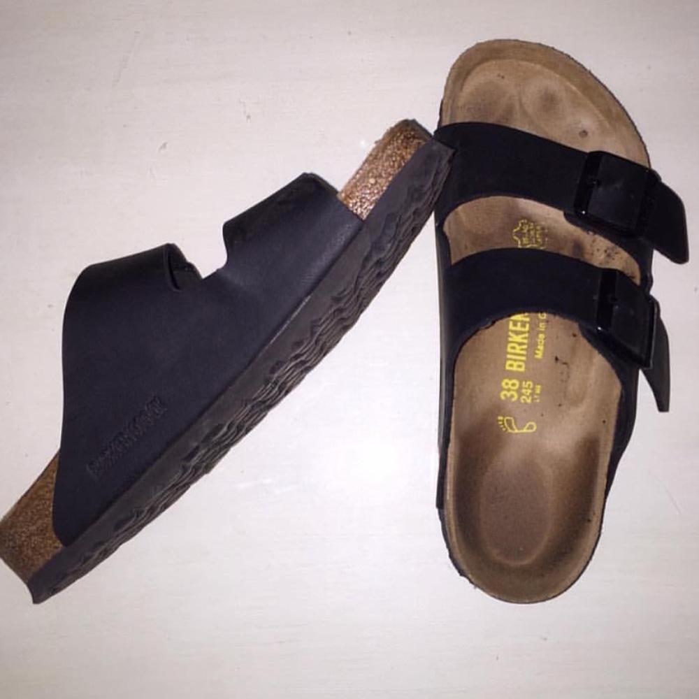Womens black Birkenstocks size 38
