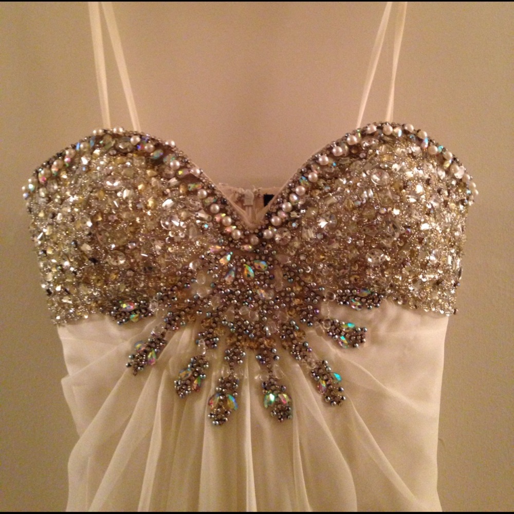 White beaded gown