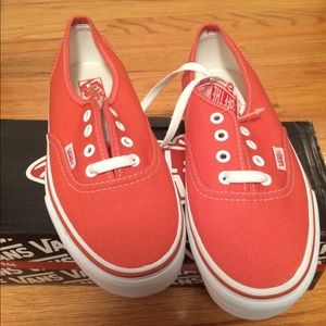 Brand New Orange Vans Authentics 5M 6.5 Womens
