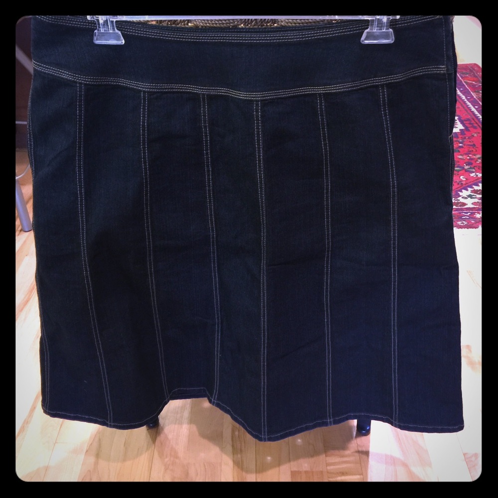 Dark Wash Denim Skirt with Flare