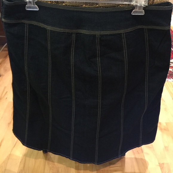Dark Wash Denim Skirt with Flare - Picture 3 of 3
