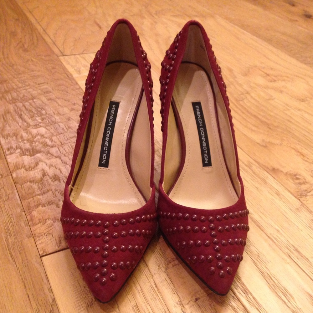 French Connection Studded Suede Pumps