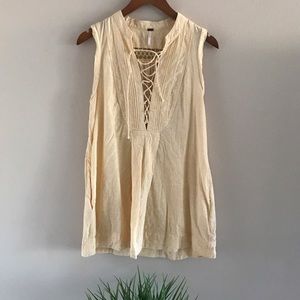 Free People Striped Lace Up Dress