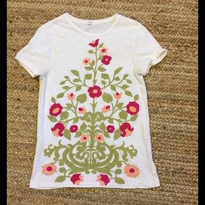 J Crew medium tee rose and vines