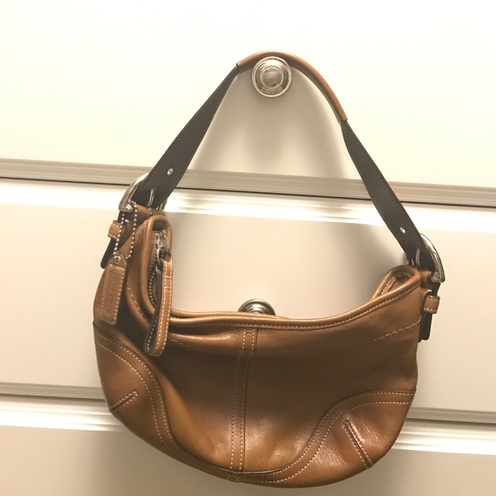 Tan small hobo COACH purse